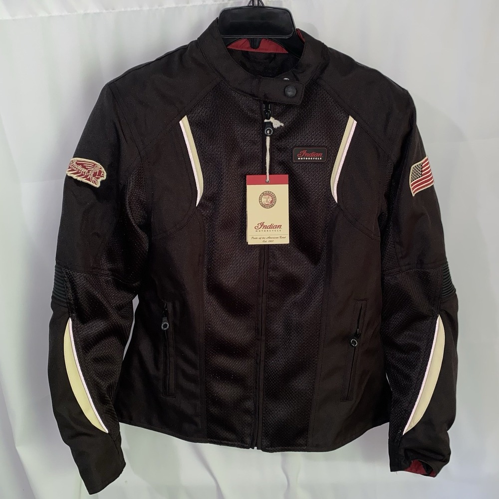 NWT Indian Motorcycle Women Springfield 2 Mesh Jacket Armored Elbows Shoulders S